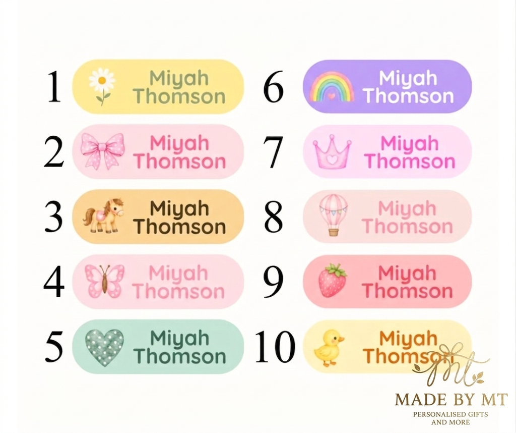 Sticker labels (for hard surfaces)