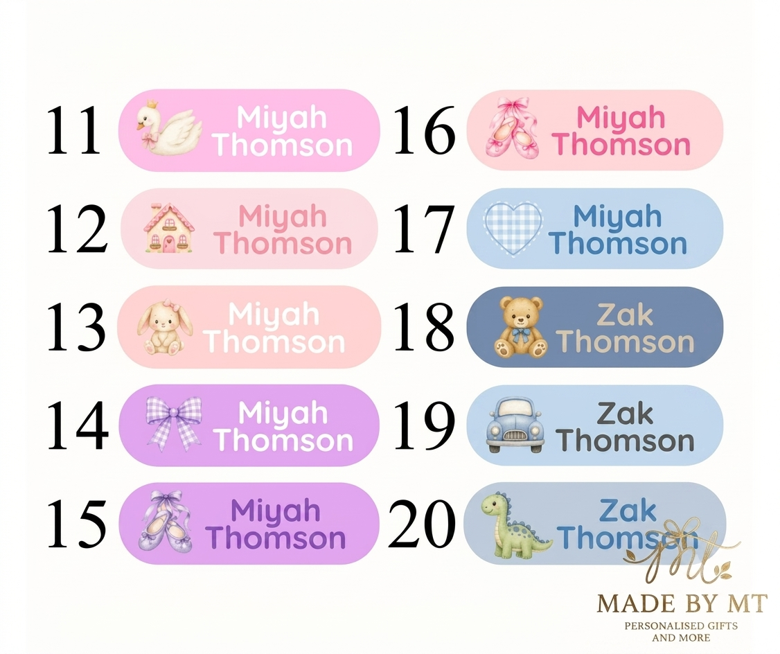 Iron on clothing labels