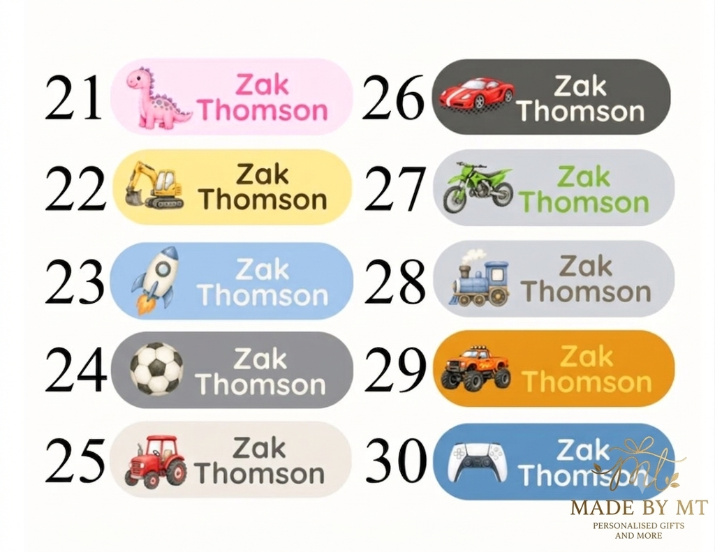 Sticker labels (for hard surfaces)