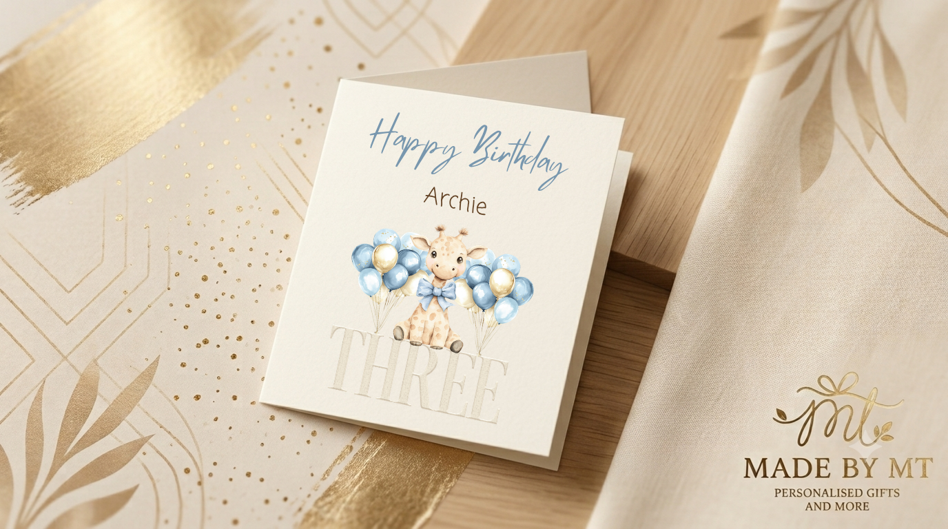 Blue birthday card