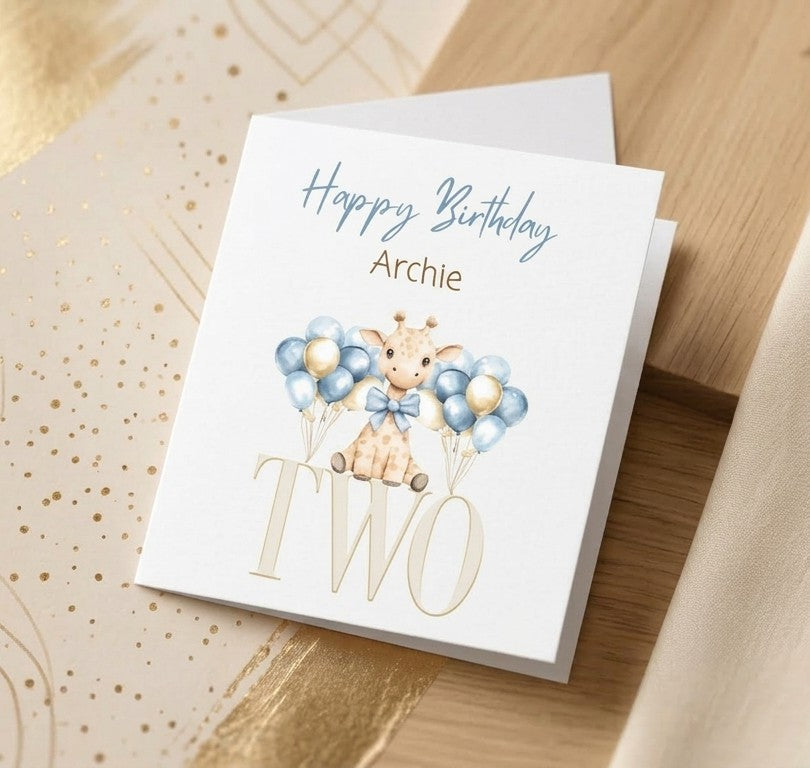 Personalised Birthday Card - baby/toddler blue