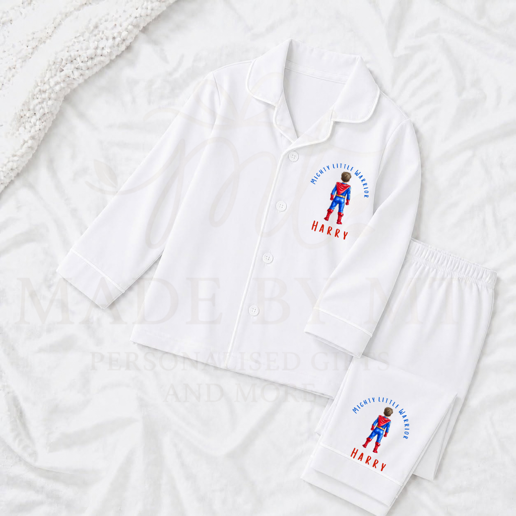 Super Hero Boy Button Pyjamas