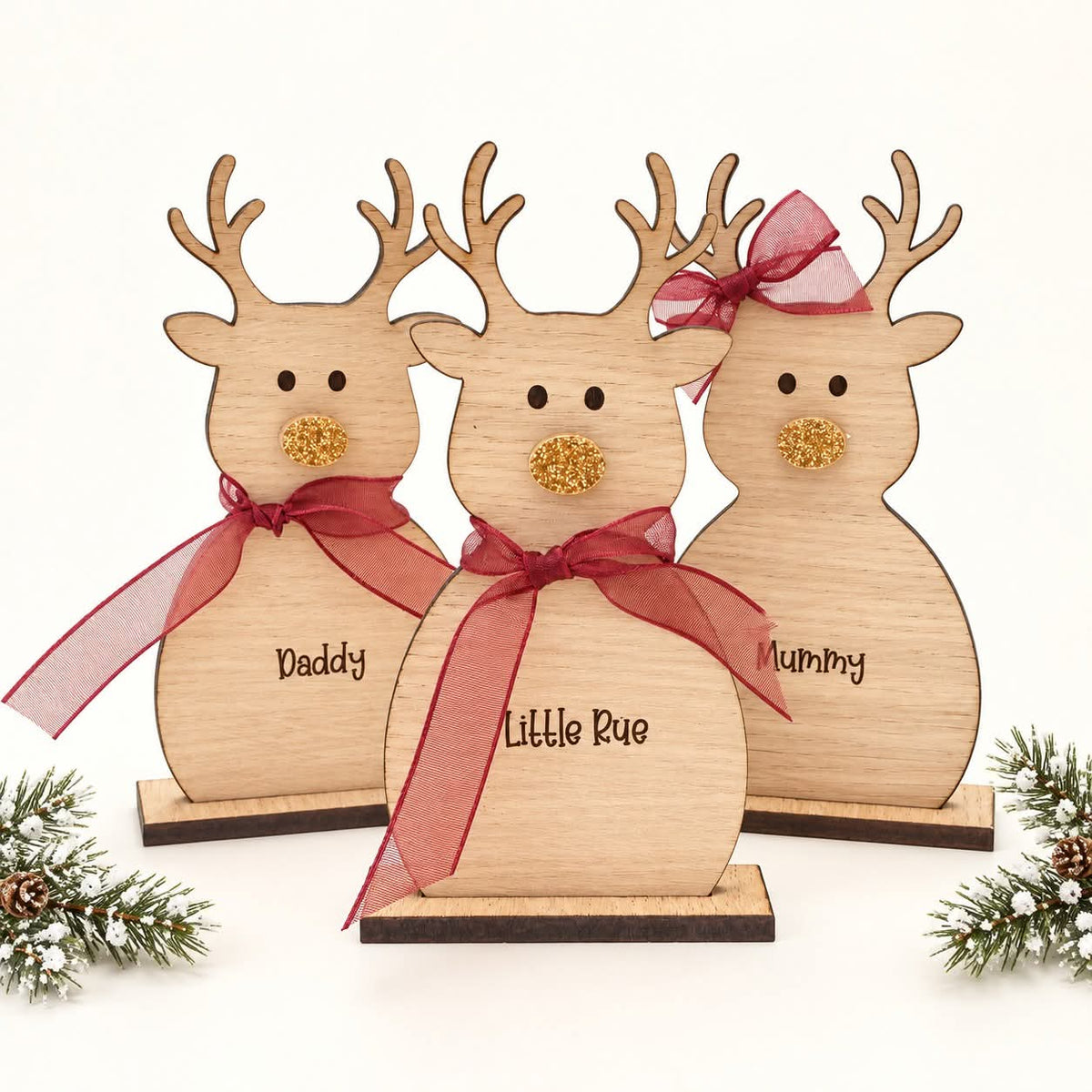 Personalised reindeer decorations