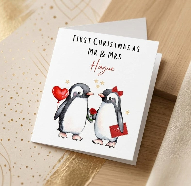 Penguin Mr & Mrs card
