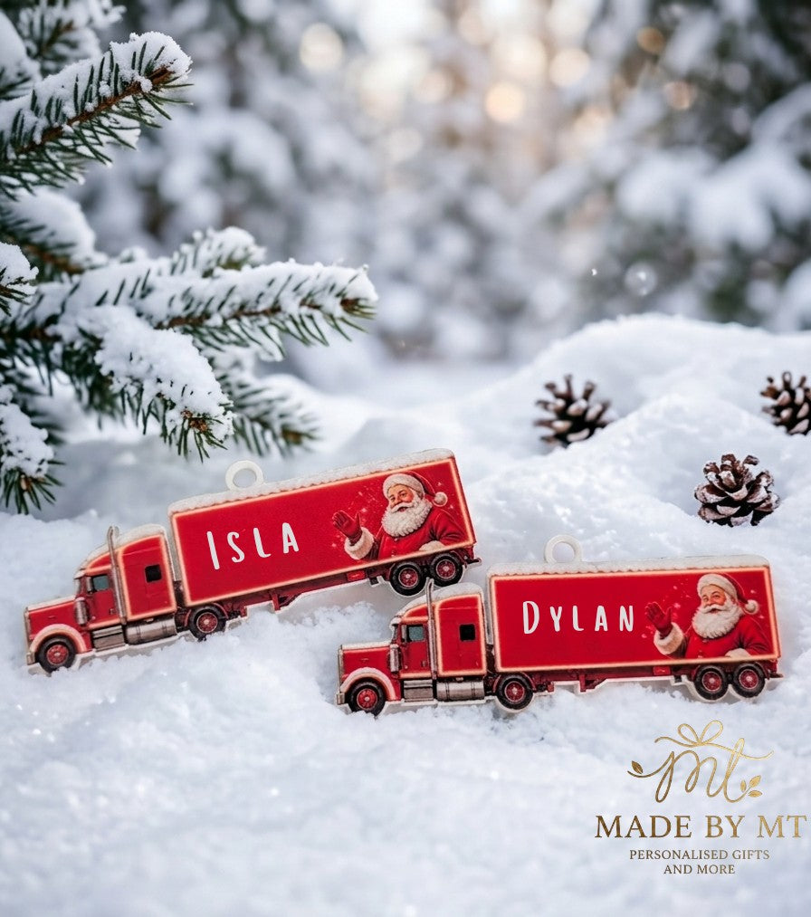 Hanging Christmas truck decoration