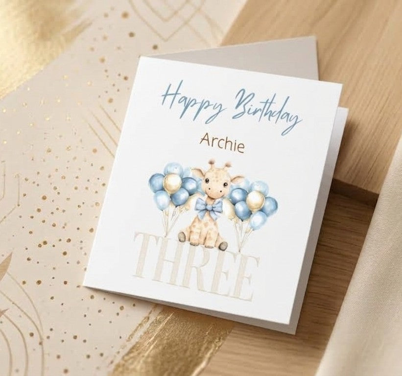 Personalised Birthday Card - baby/toddler blue