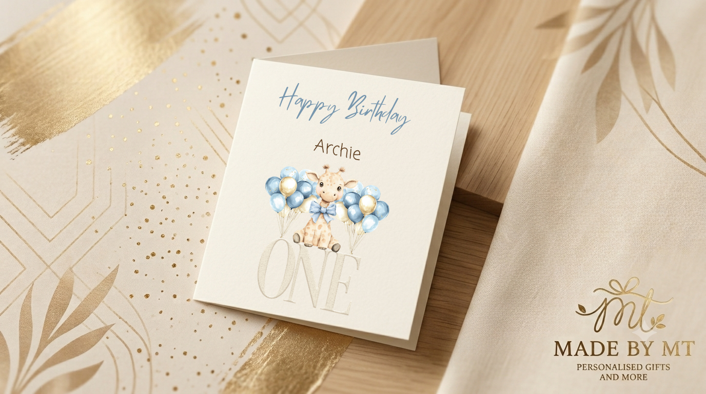 Blue birthday card