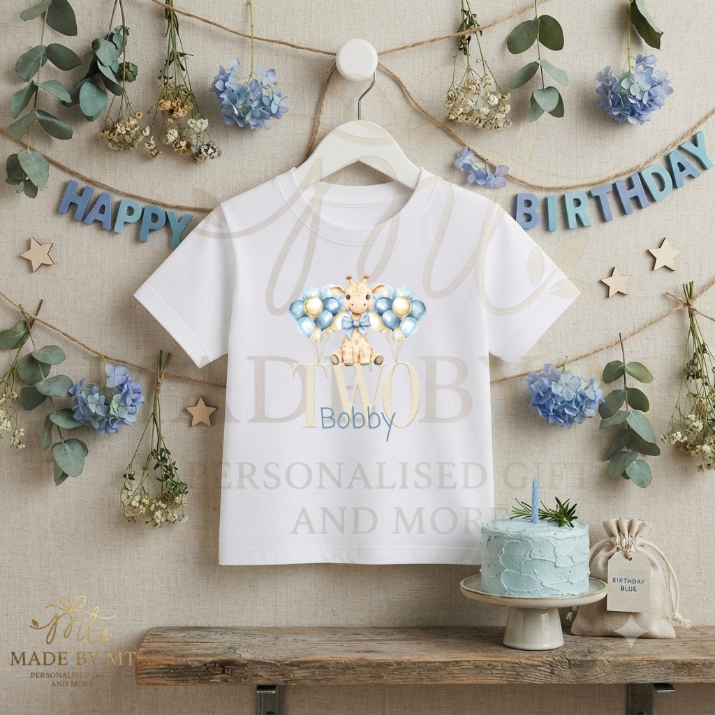 Blue birthday t-shirt