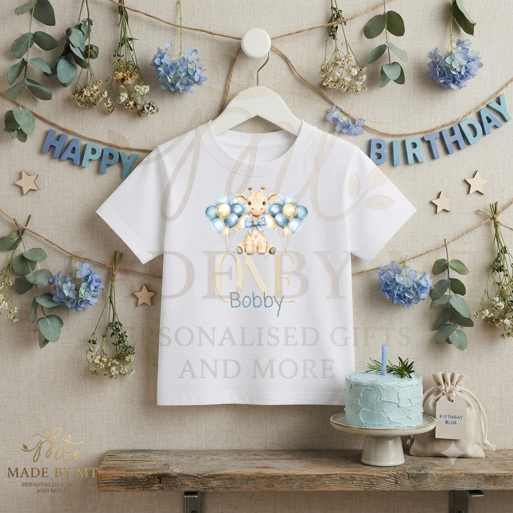 Blue birthday t-shirt