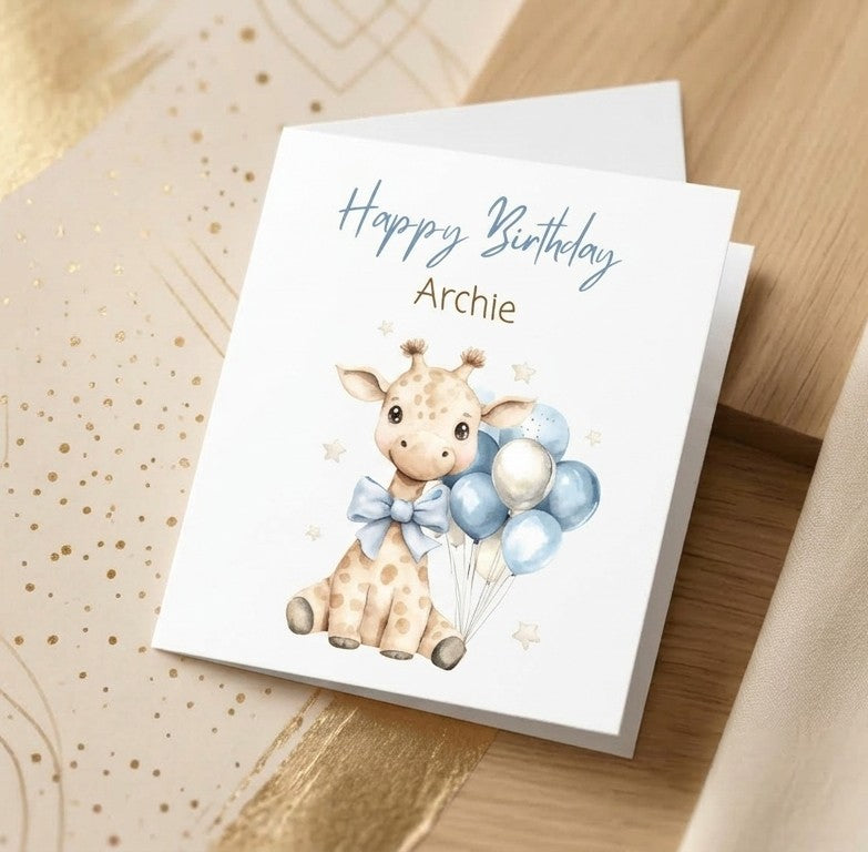 Personalised Birthday Card - baby/toddler blue